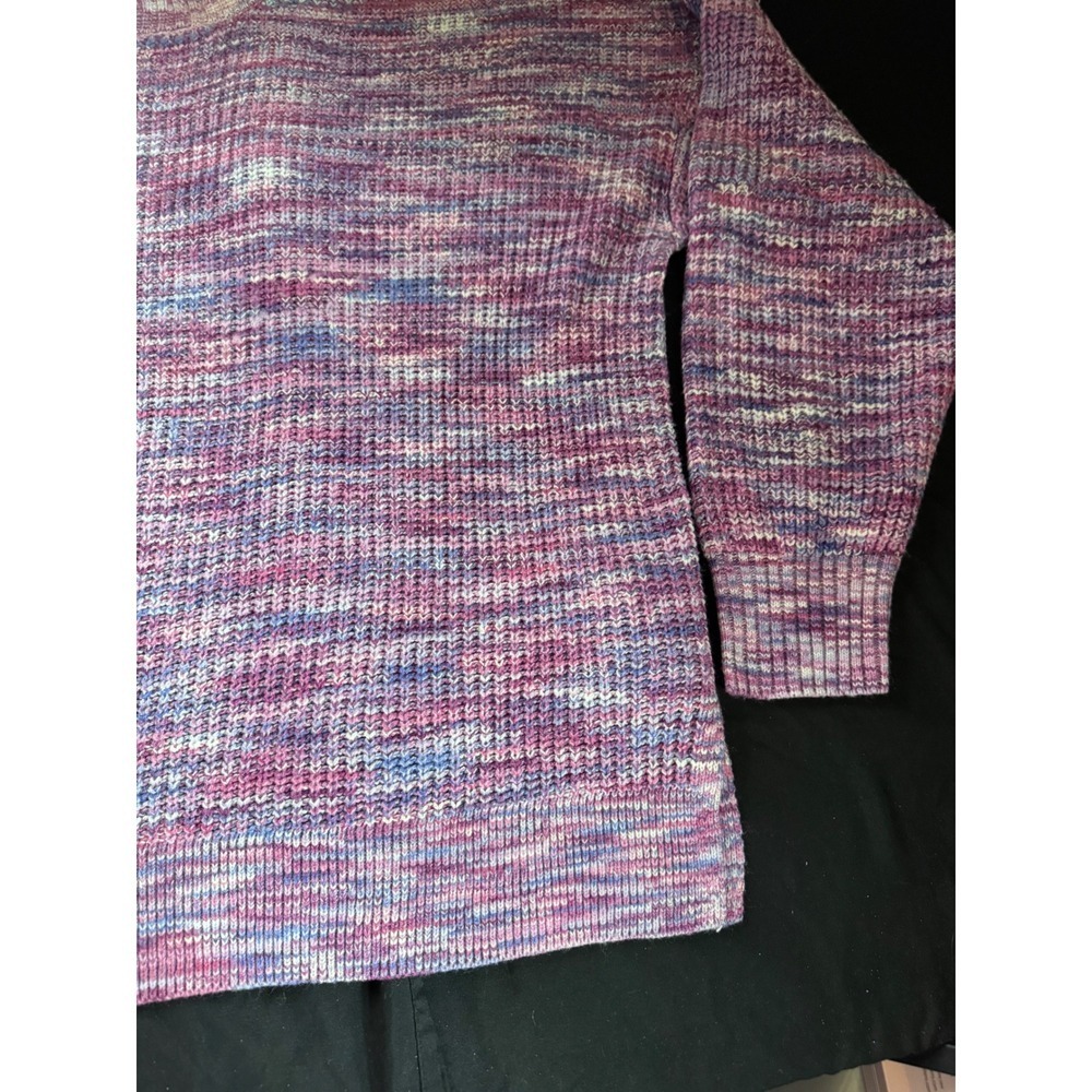 Terra & Sky Mens Purple Space Dye Knit Crewneck Sweater 0X 14W TS14100095141SDL‎ - Picture 5 of 12